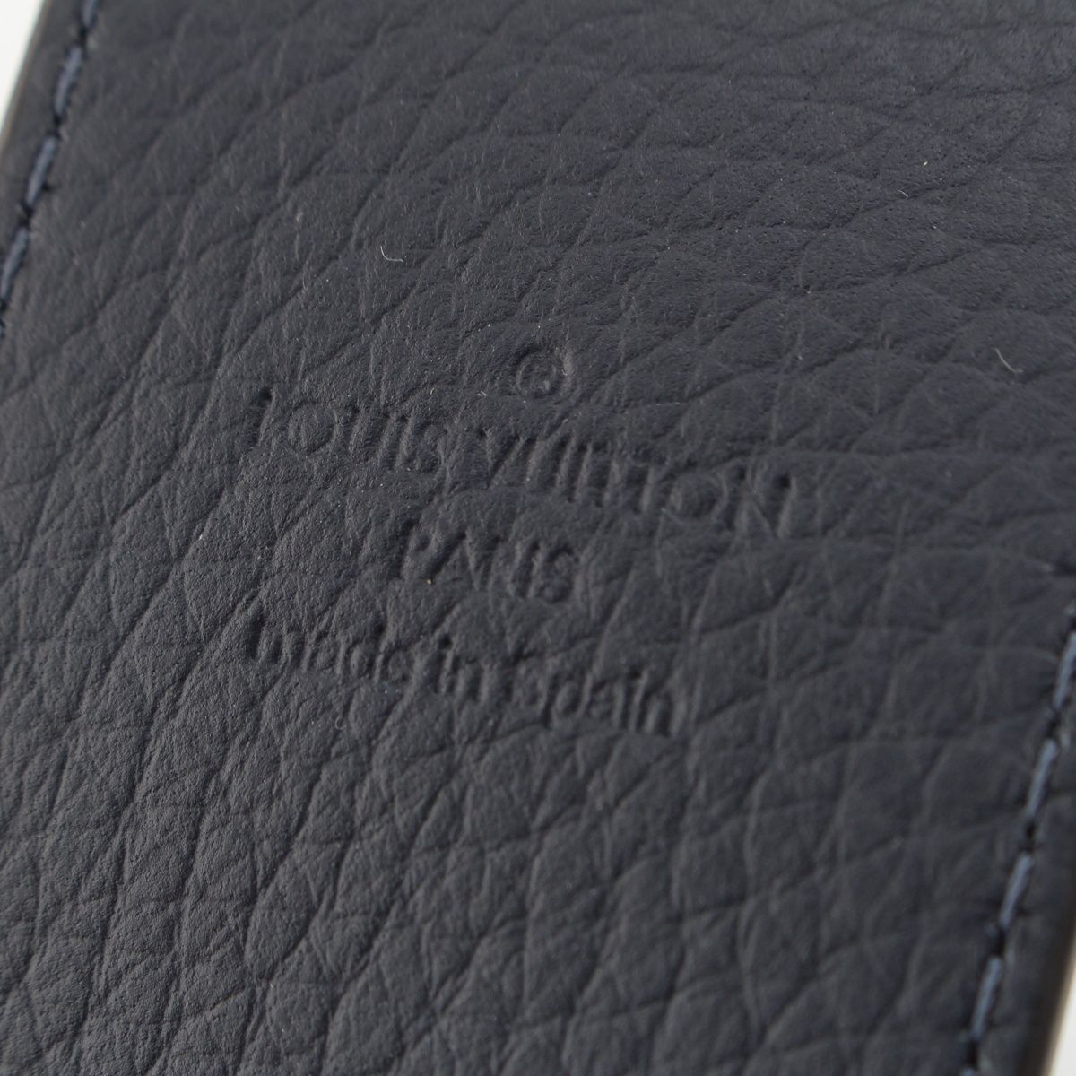 Louis Vuitton Leather Logo Shoulder Strap Volcano Orange Navy — view 8