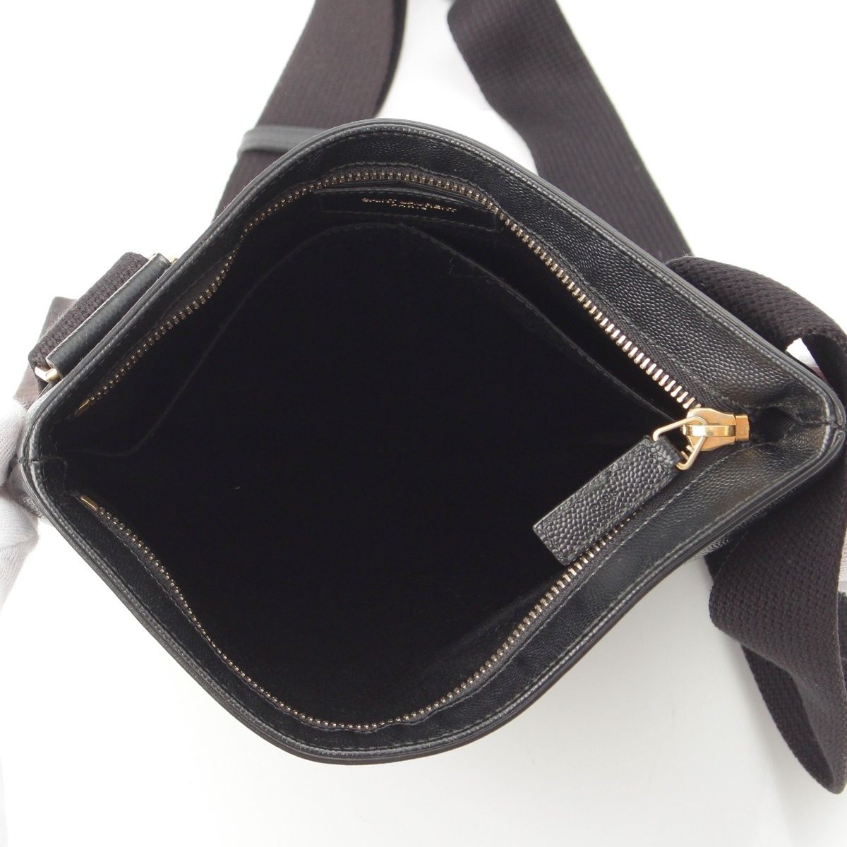 Saint Laurent Crossbody Leather Shoulder Bag Black — view 6