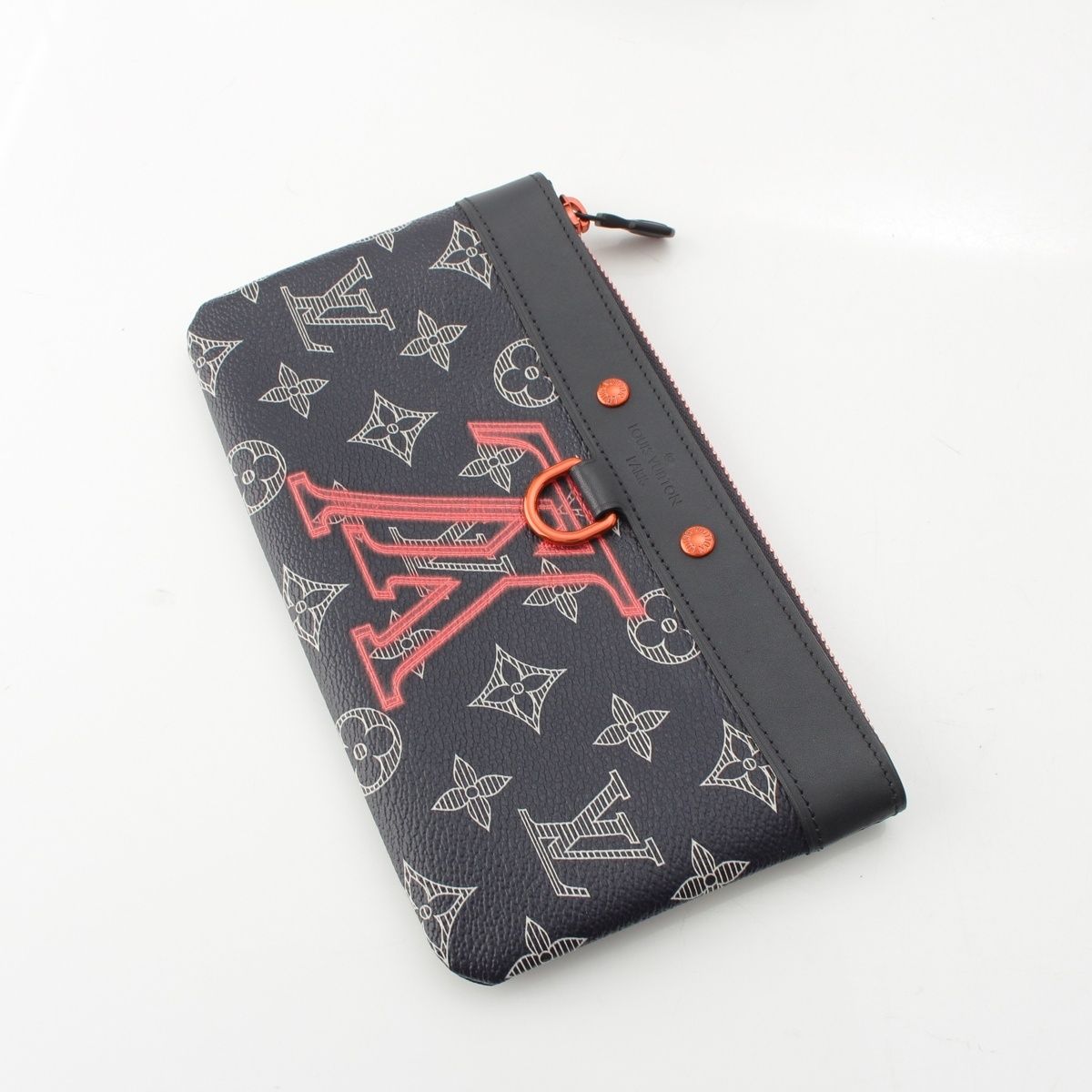 Louis Vuitton Pochette Apollo PM Monogram Ink Zip Pouch Navy — view 3