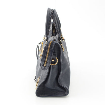Balenciaga the City Leather 2-Way Shoulder Handbag Blue — view 3