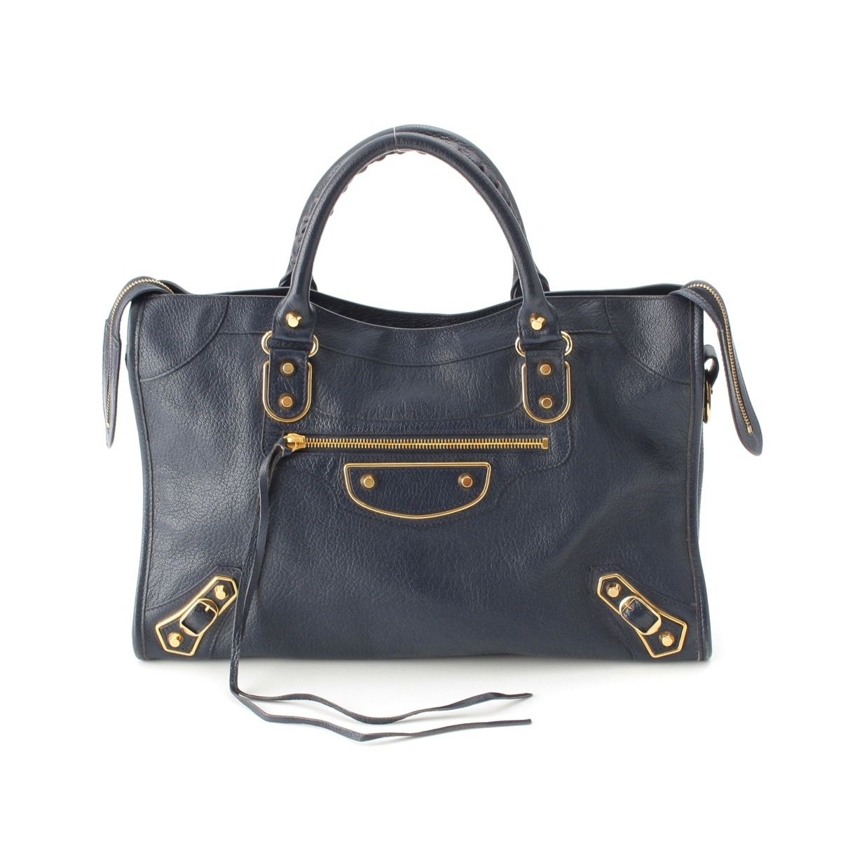 Balenciaga the City Leather 2-Way Shoulder Handbag Blue