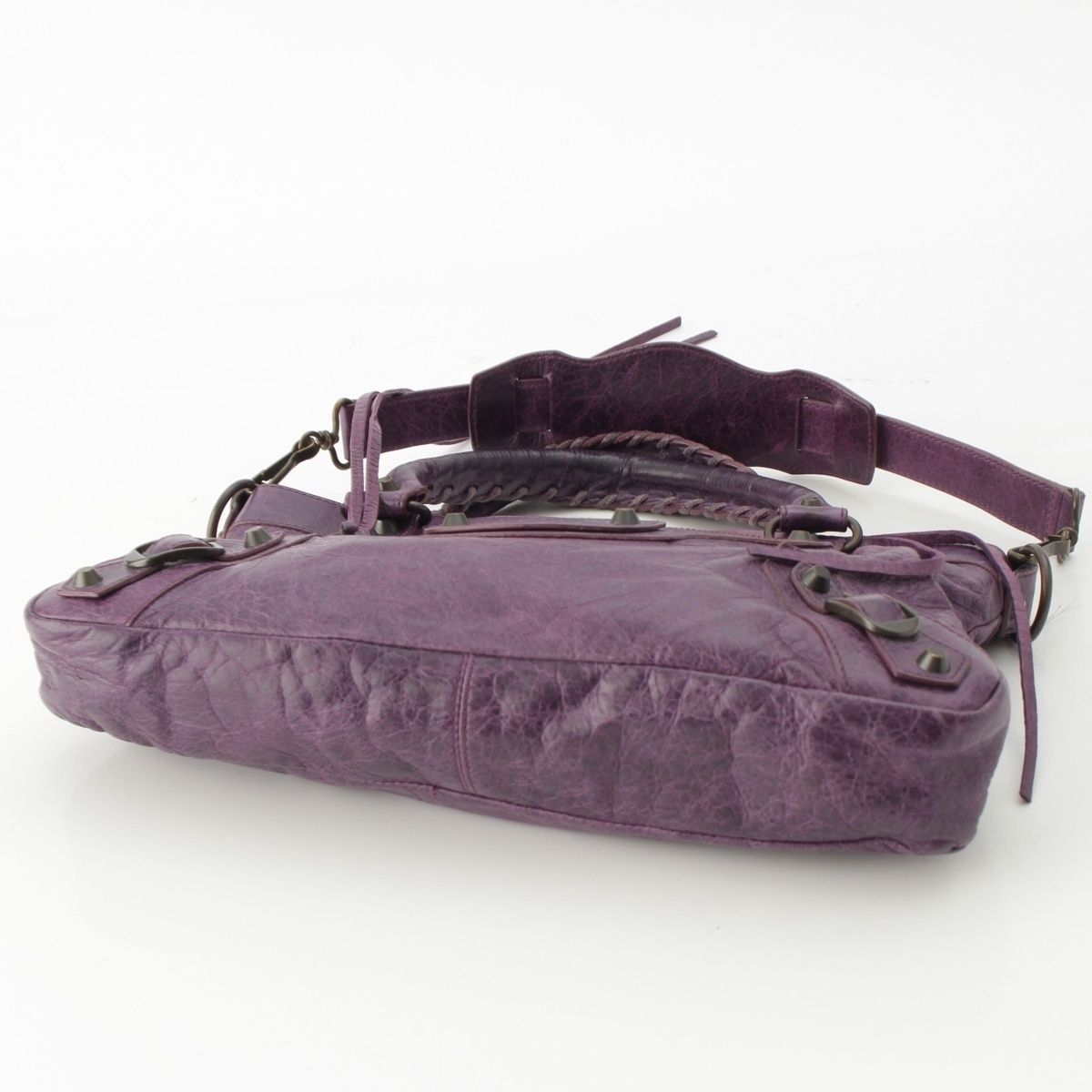 Balenciaga the Fast Leather 2-Way Shoulder Handbag Purple — view 5
