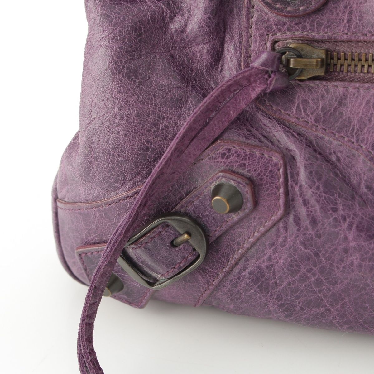 Balenciaga the Fast Leather 2-Way Shoulder Handbag Purple — view 8