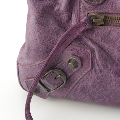 Balenciaga the Fast Leather 2-Way Shoulder Handbag Purple — view 8