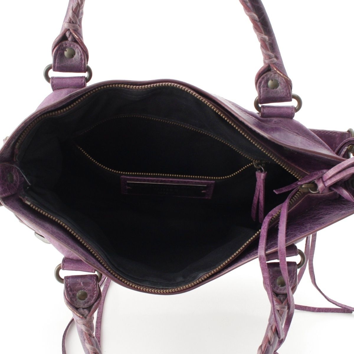 Balenciaga the Fast Leather 2-Way Shoulder Handbag Purple — view 6