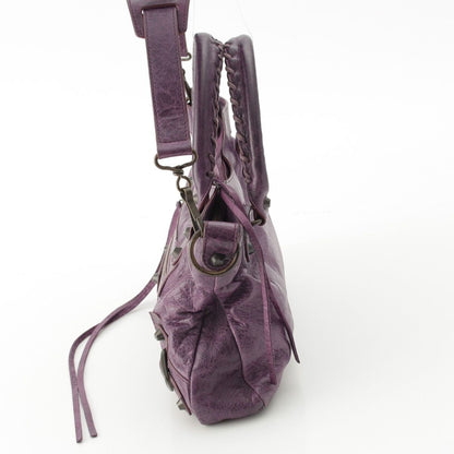 Balenciaga the Fast Leather 2-Way Shoulder Handbag Purple — view 3