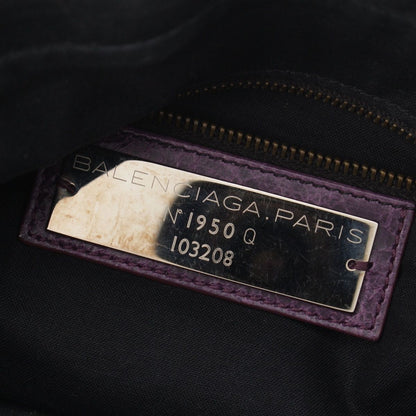 Balenciaga the Fast Leather 2-Way Shoulder Handbag Purple — view 7