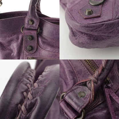 Balenciaga the Fast Leather 2-Way Shoulder Handbag Purple — view 9