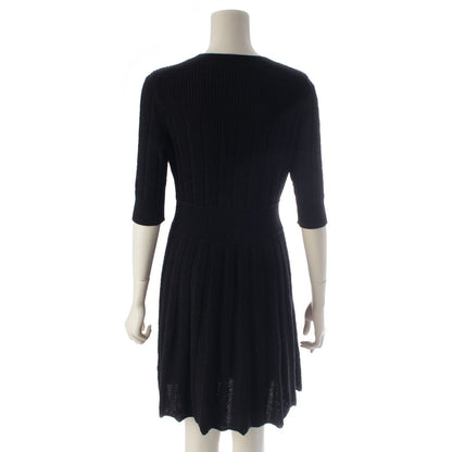 Chanel CC Logo Charm Short Sleeve Knit Dress Black 36 — view 4