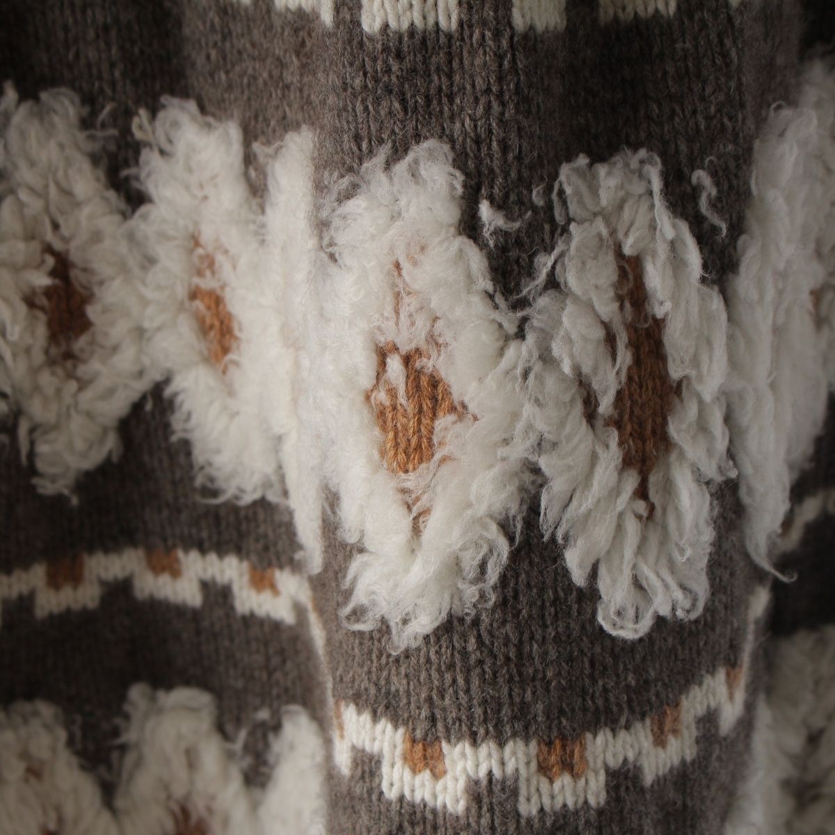 Chanel Wool Yak Cashmere Flare Sleeve Knit High Neck Dress Gray Brown 36 — view 8