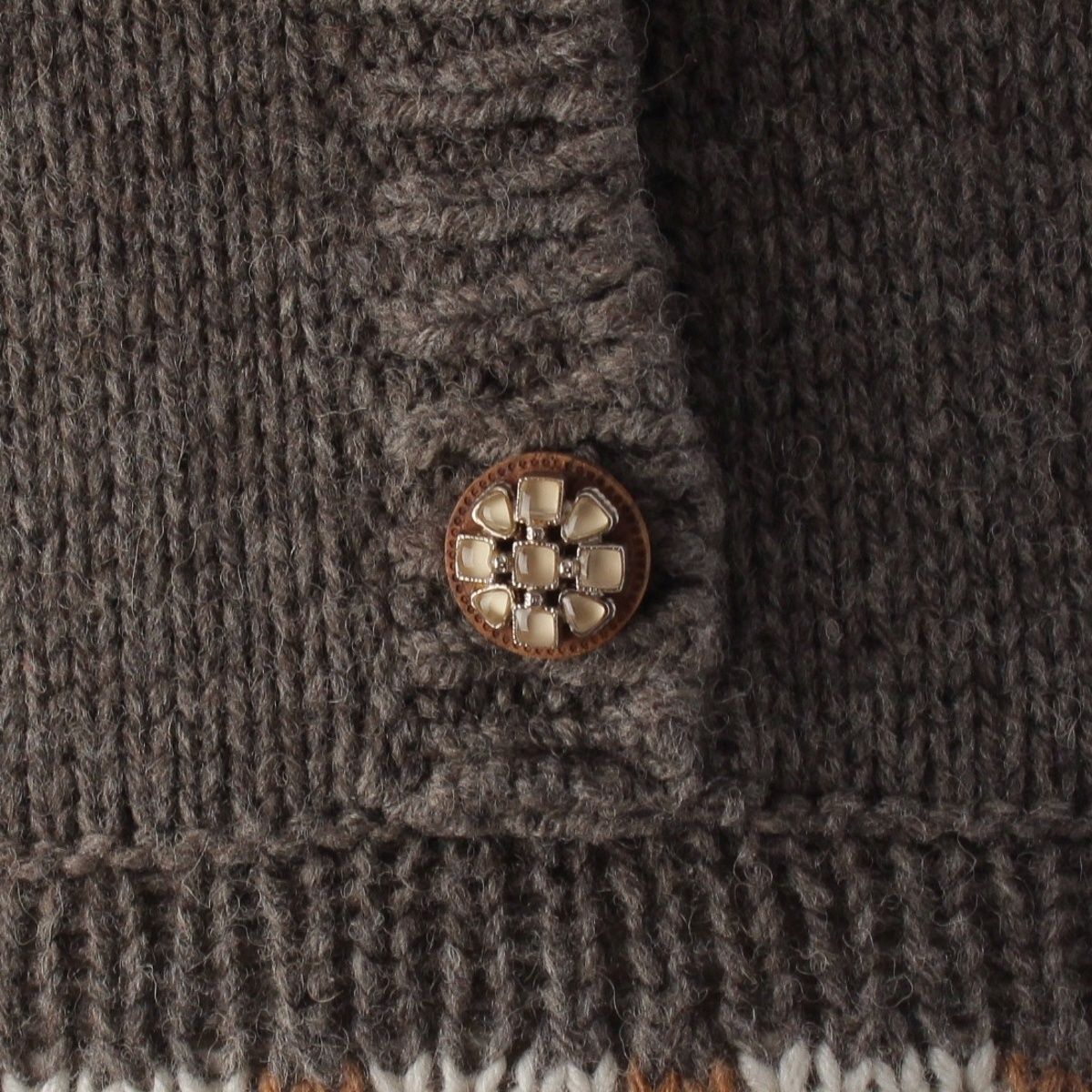 Chanel Wool Yak Cashmere Flare Sleeve Knit High Neck Dress Gray Brown 36 — view 7
