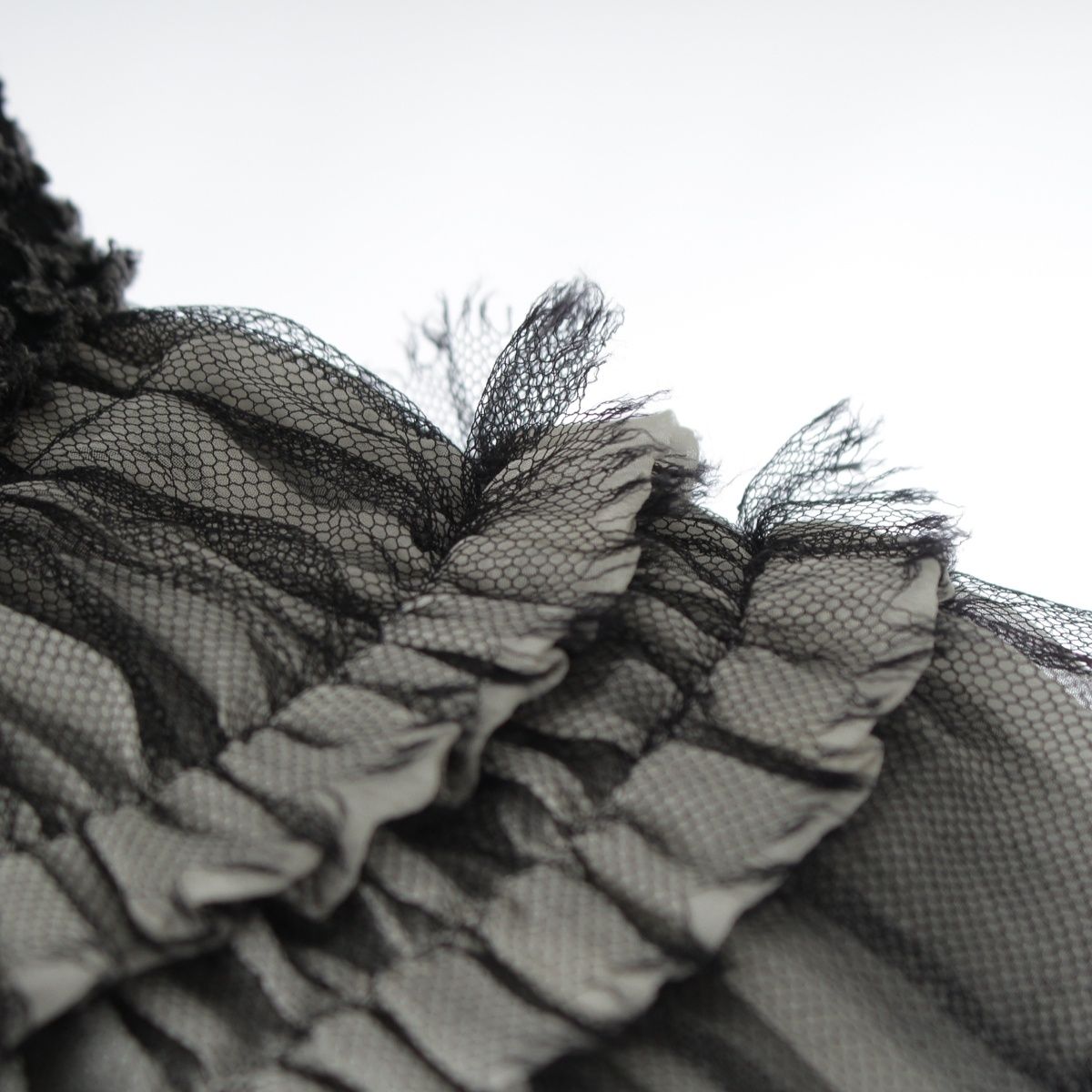 Chanel Coco Button Frill Trim Cut Jacquard Tailored Jacket Black Dark Gray 34 — view 9
