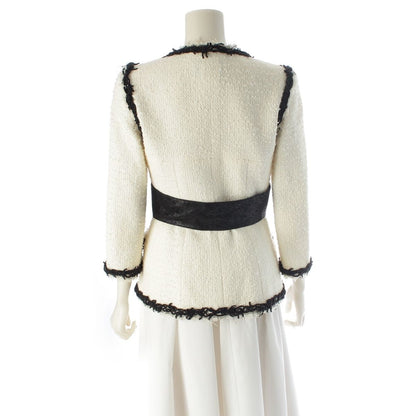 Chanel Bijou Here Button Double Breasted Tweed jacket White Black 34 — view 4