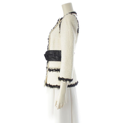 Chanel Bijou Here Button Double Breasted Tweed jacket White Black 34 — view 3