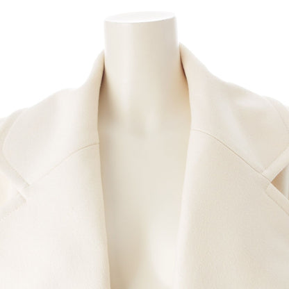 Chanel Cashmere Blend Wool Lining Long Coat Off White Ivory 34 — view 5