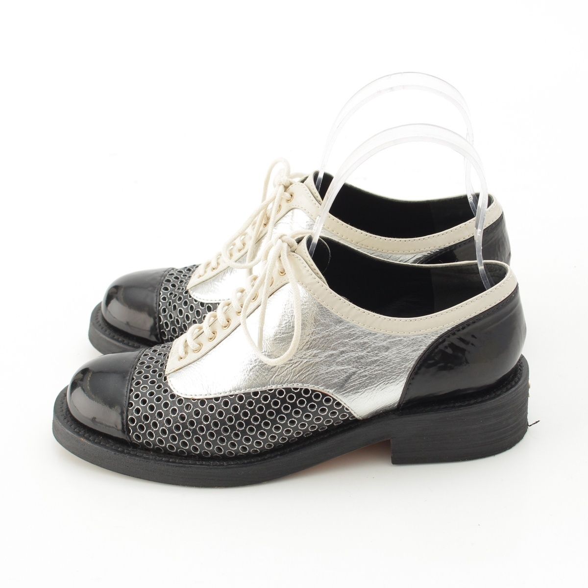 Chanel Leather Perforated Oxford — view 3