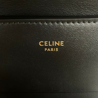 Celine Trifold Wallet Triomphe Compact Black Coin Case Removable Leather — view 5