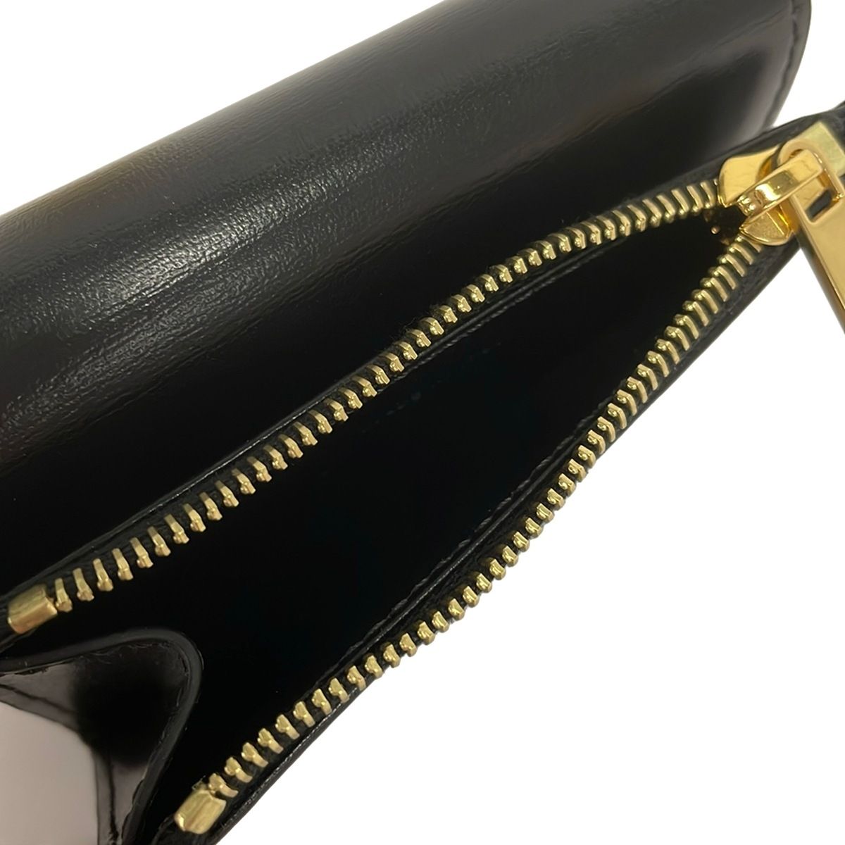 Celine Trifold Wallet Triomphe Compact Black Coin Case Removable Leather — view 4