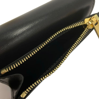 Celine Trifold Wallet Triomphe Compact Black Coin Case Removable Leather — view 4