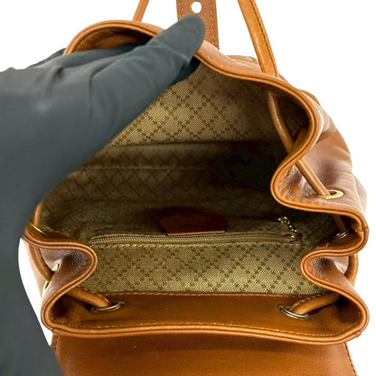 Gucci Vintage Bamboo Leather Drawstring Mini Backpack Brown — view 9