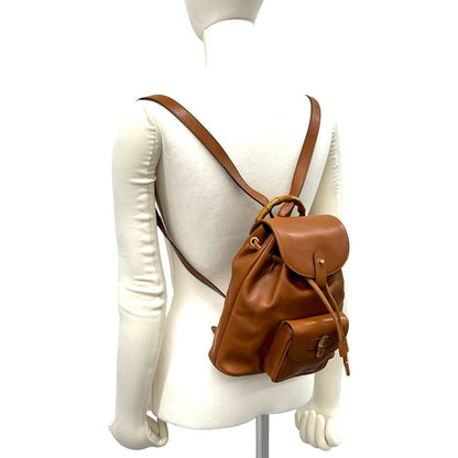 Gucci Vintage Bamboo Leather Drawstring Mini Backpack Brown — view 2