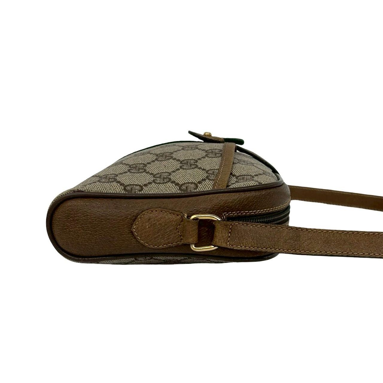 Gucci Vintage Sherry Line GG Logo Leather Shoulder Bag Brown — view 6