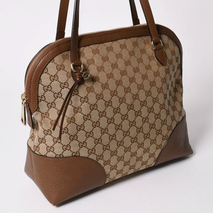 Gucci GG Canvas Tote Bag Brown Silver — view 3