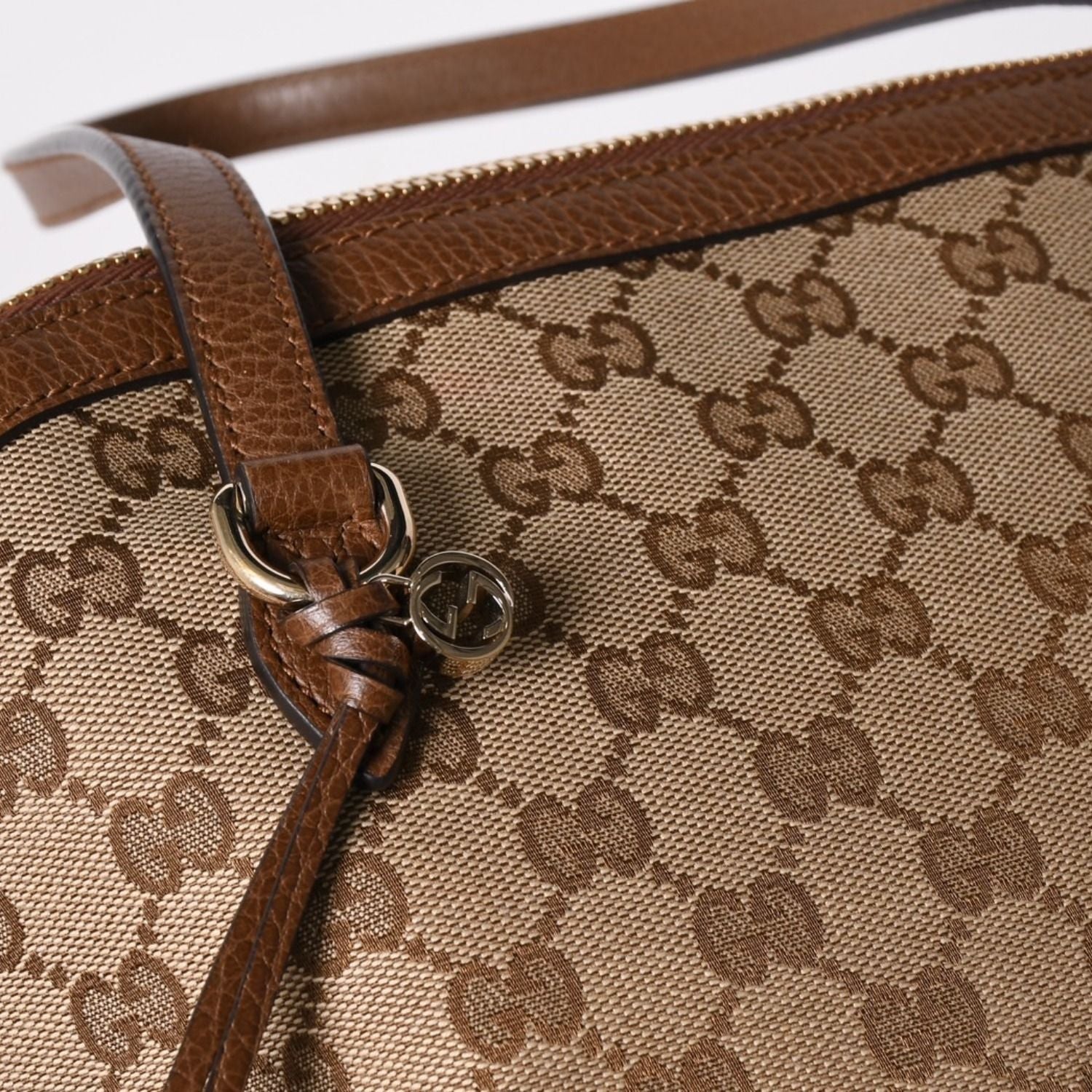 Gucci GG Canvas Tote Bag Brown Silver — view 7