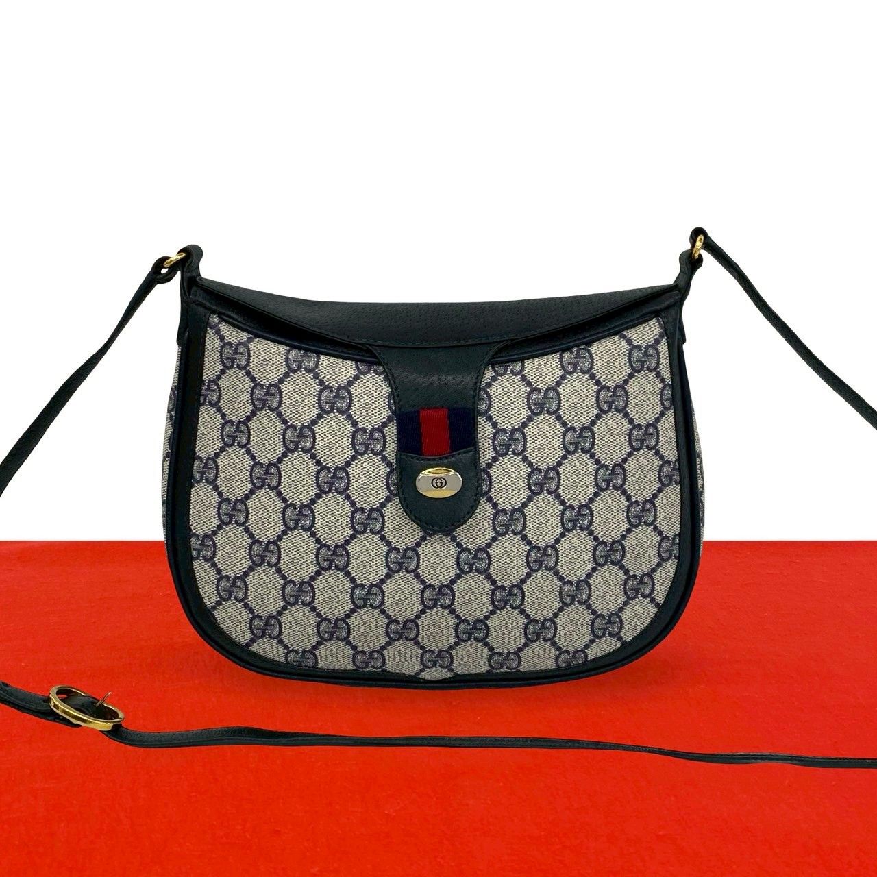 Gucci Vintage Sherry Line GG Logo Pattern Leather Mini Shoulder Bag Pochette