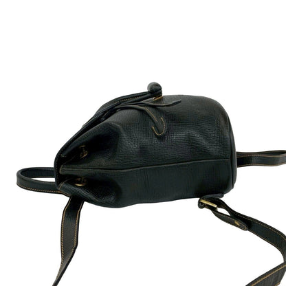 Loewe Vintage Logo Leather Turnlock Drawstring Backpack Black — view 5