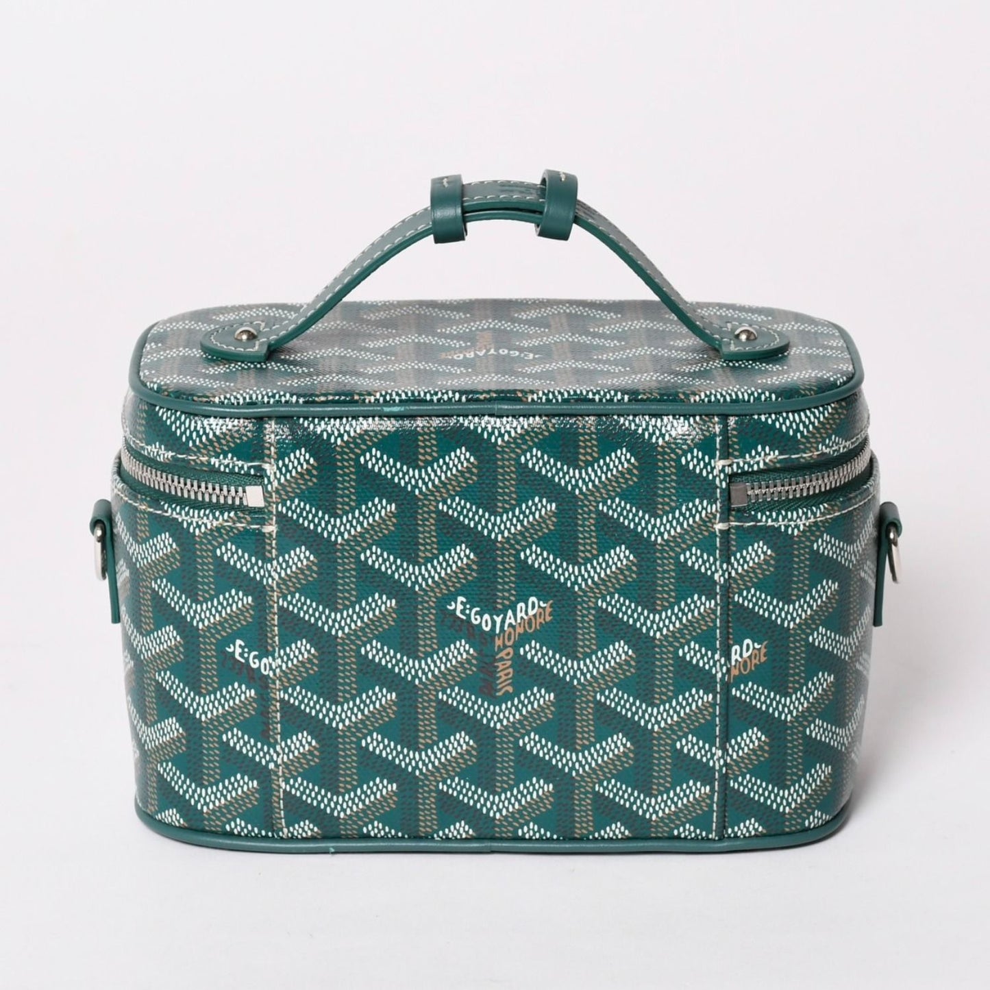 Goyard Muse Vanity Case Mini Nano Bag Green 2-Way Goyardine Canvas Calfskin — view 3