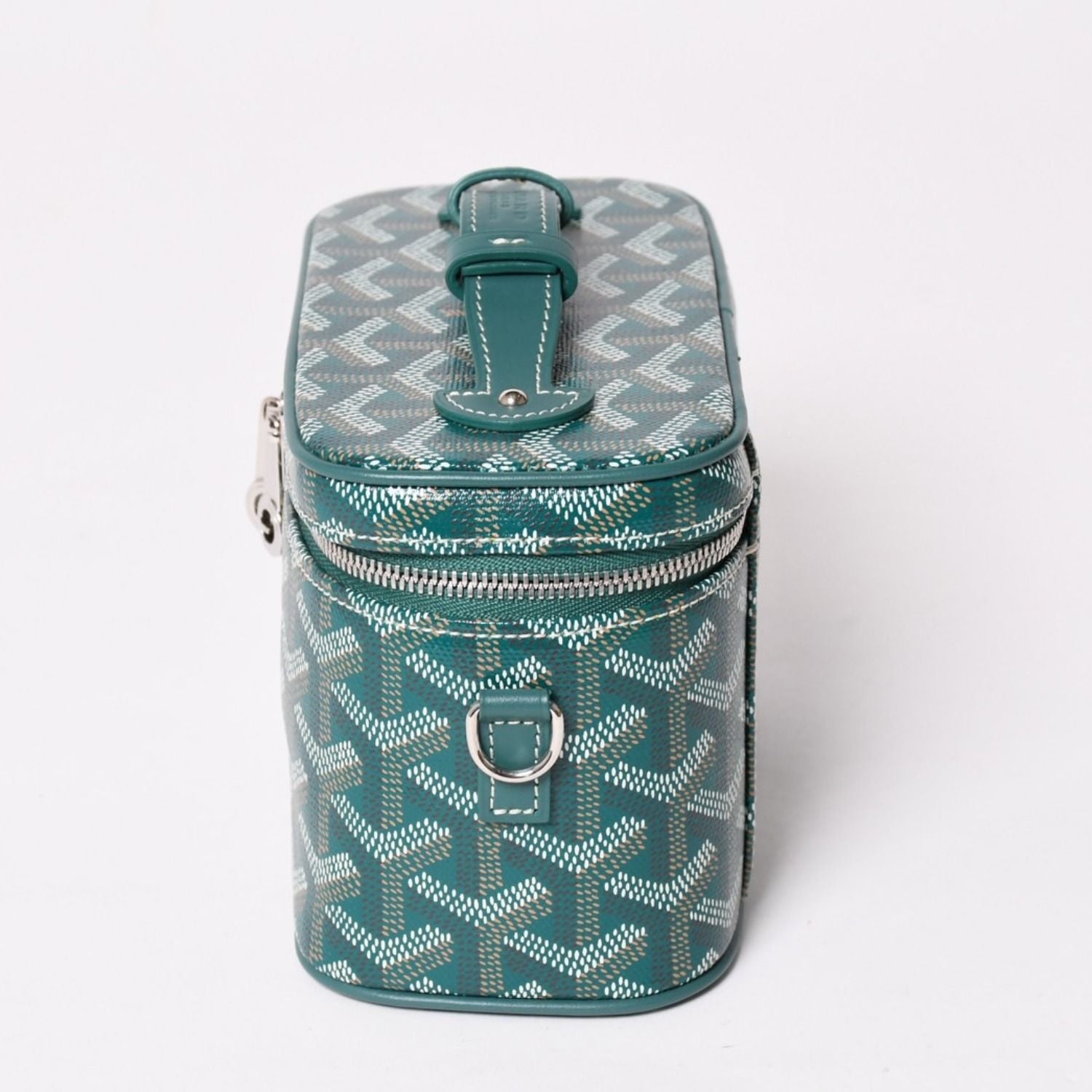 Goyard Muse Vanity Case Mini Nano Bag Green 2-Way Goyardine Canvas Calfskin — view 5