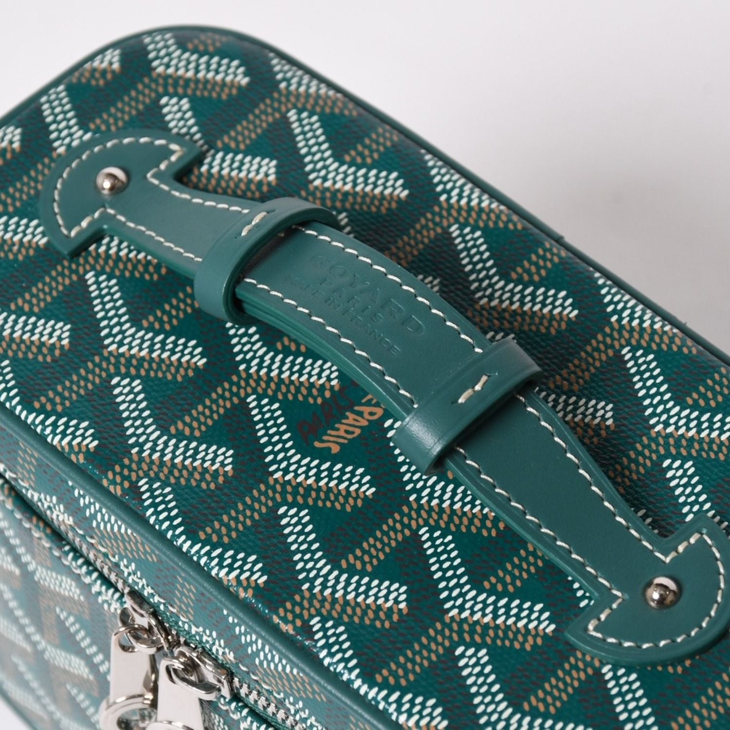 Goyard Muse Vanity Case Mini Nano Bag Green 2-Way Goyardine Canvas Calfskin — view 6