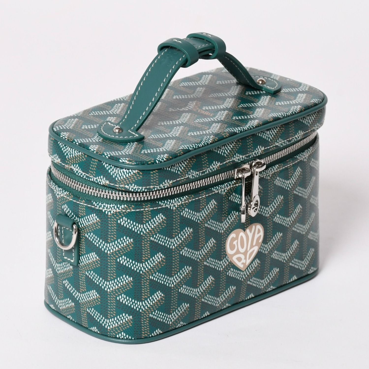 Goyard Muse Vanity Case Mini Nano Bag Green 2-Way Goyardine Canvas Calfskin — view 4
