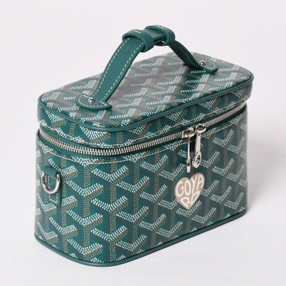 Goyard Muse Vanity Case Mini Nano Bag Green 2-Way Goyardine Canvas Calfskin — view 4