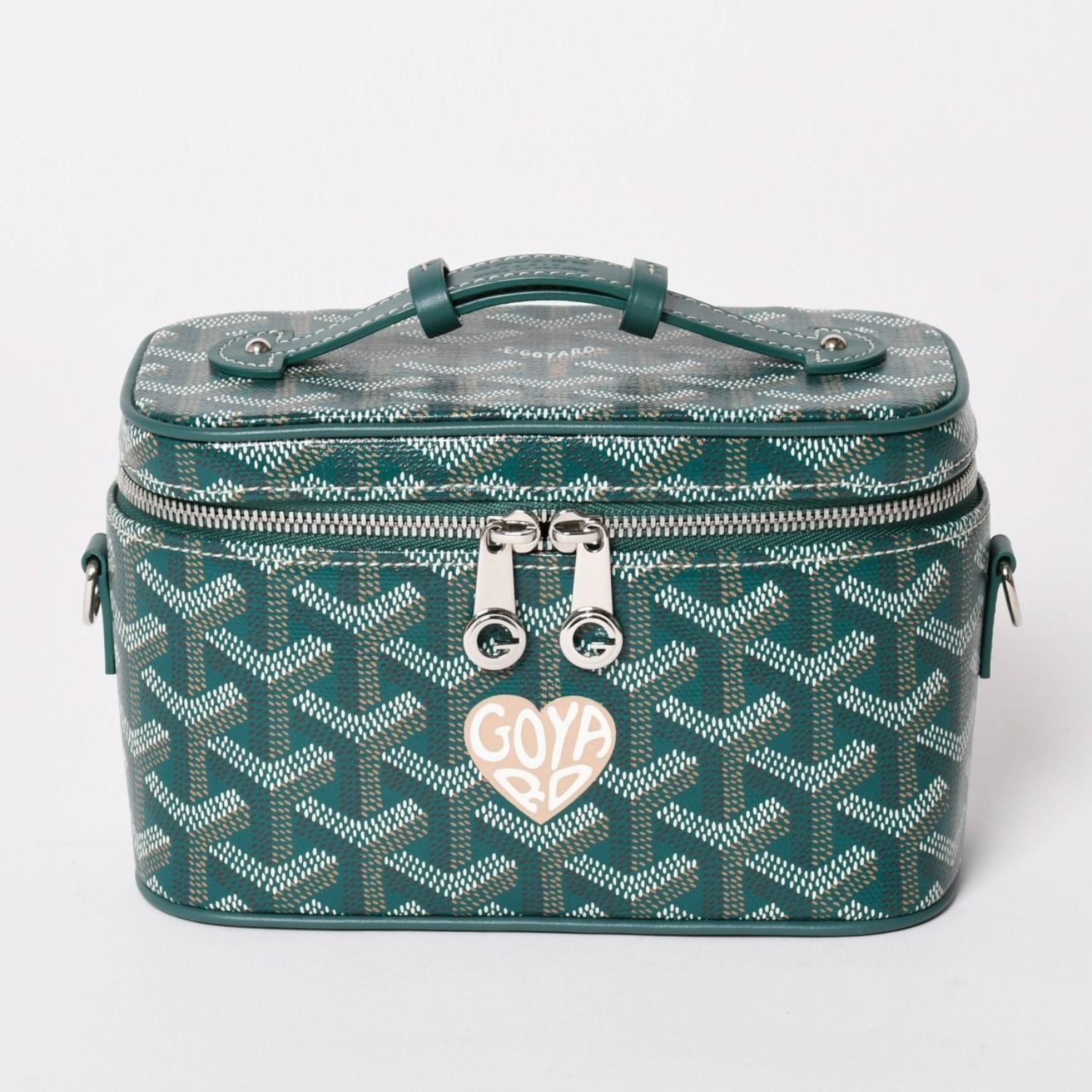 Goyard Muse Vanity Case Mini Nano Bag Green 2-Way Goyardine Canvas Calfskin — view 2