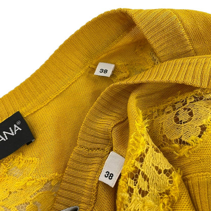 Dolce & Gabbana Ensemble Dark Yellow Silk Lace — view 6