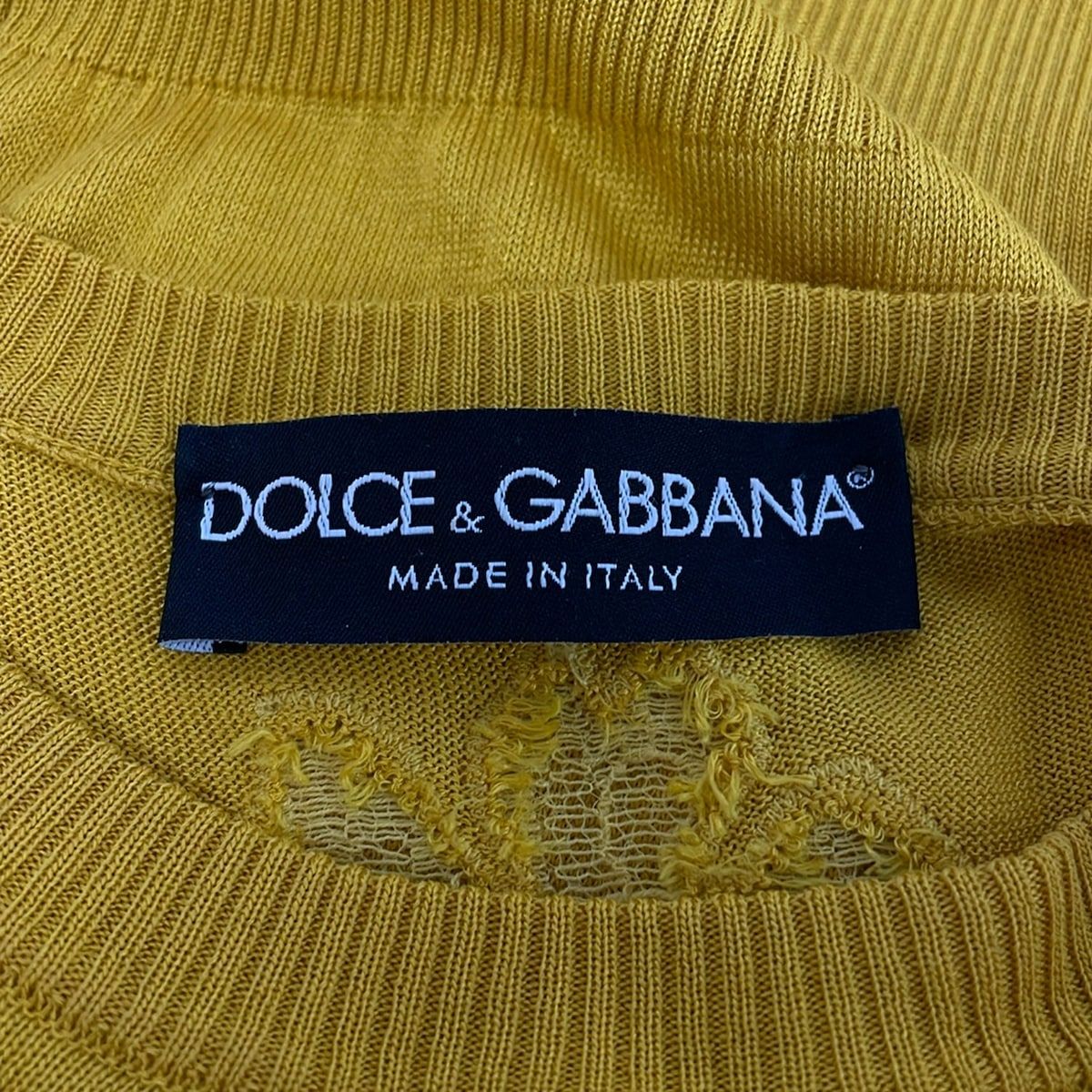 Dolce & Gabbana Ensemble Dark Yellow Silk Lace — view 4