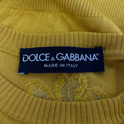 Dolce & Gabbana Ensemble Dark Yellow Silk Lace — view 4