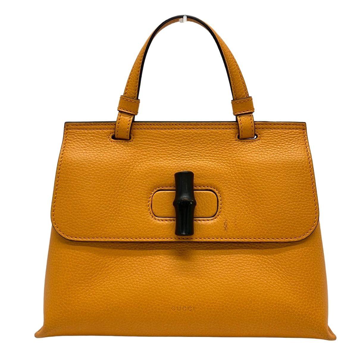 Gucci Handbag Bamboo Daily Orange Leather