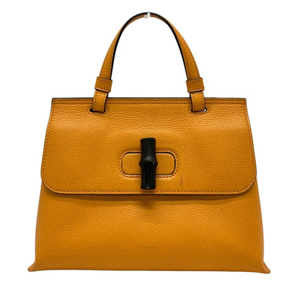 Gucci Handbag Bamboo Daily Orange Leather