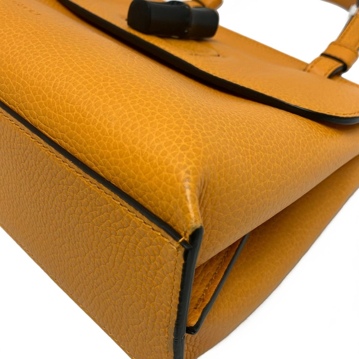 Gucci Handbag Bamboo Daily Orange Leather — view 6