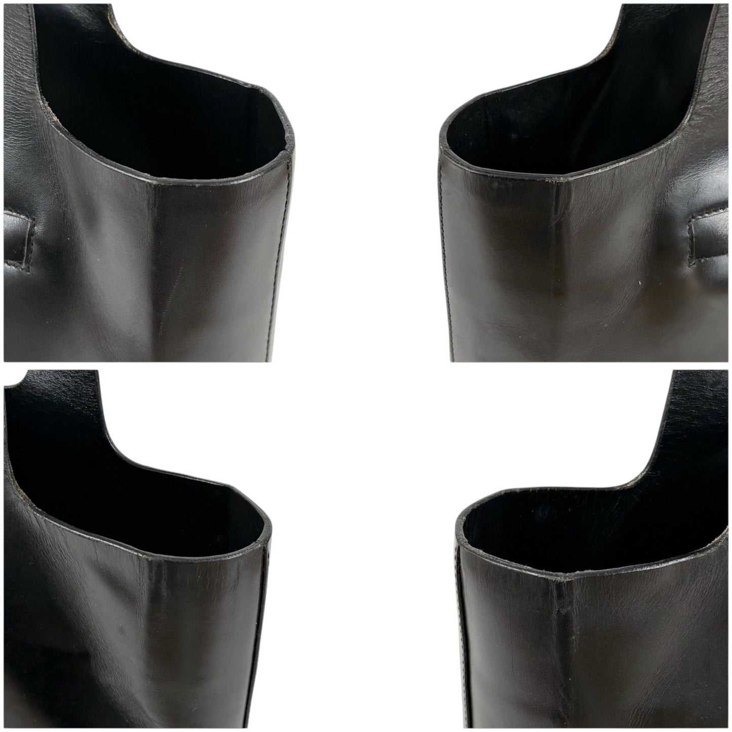 Prada All Leather Mini Tote Calf Black Nero — view 4