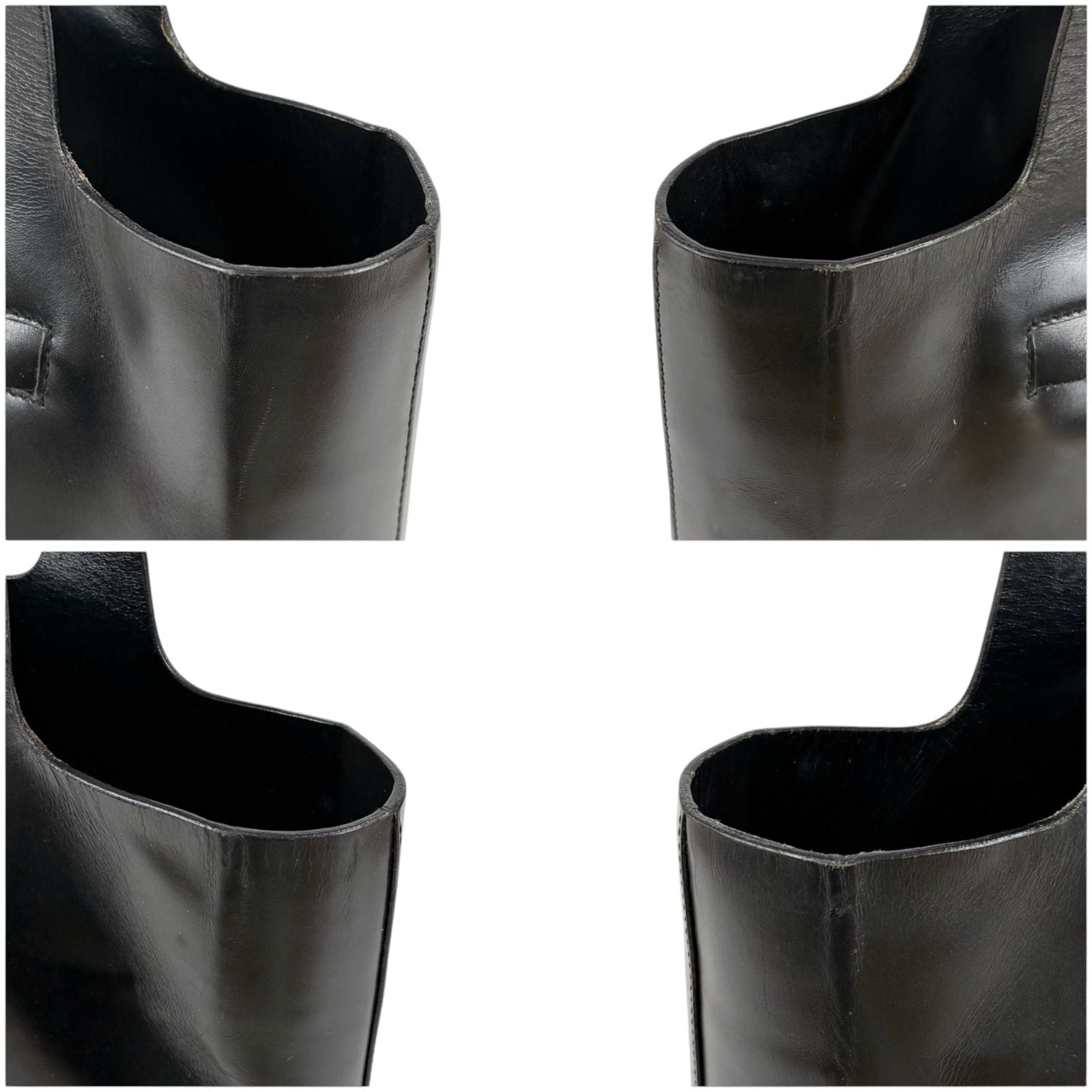 Prada All Leather Mini Tote Calf Black Nero — view 4