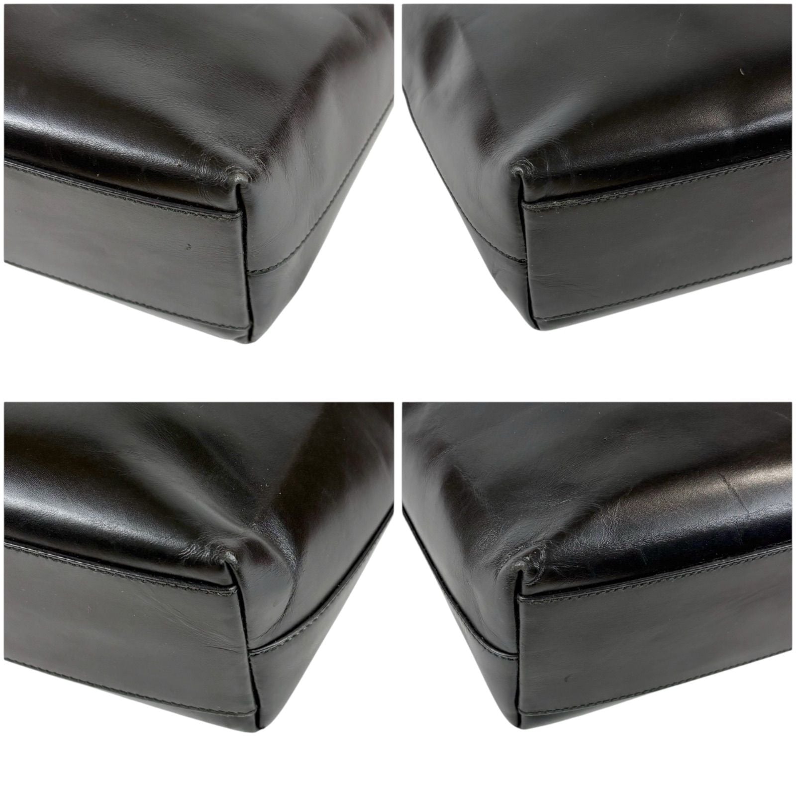 Prada All Leather Mini Tote Calf Black Nero — view 5