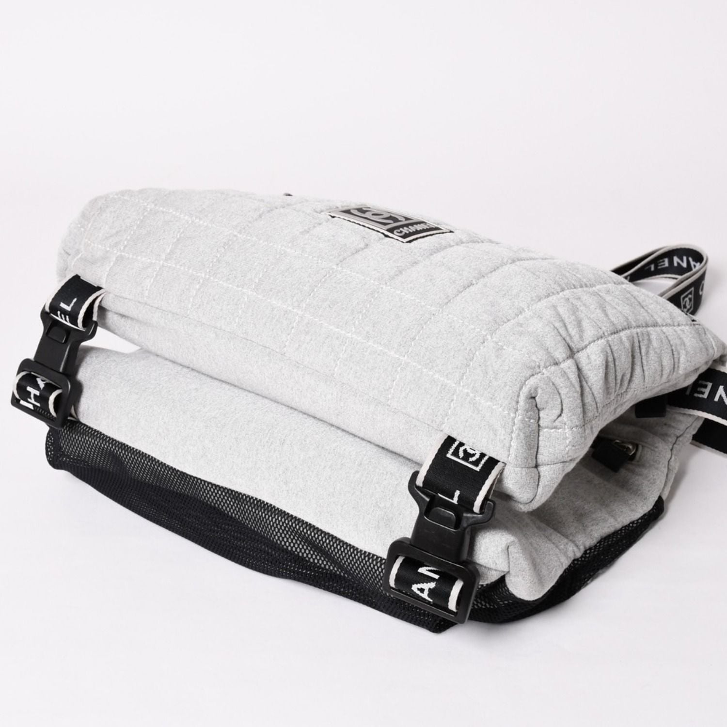 Chanel Sports Line Shoulder Bag CC Logo Choco Bar Gray Silver — view 8