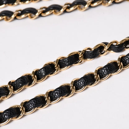 Chanel Quilted 25 Double Flap Chain Shoulder Bag Caviar Leather Gold — view 8