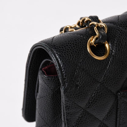 Chanel Quilted 25 Double Flap Chain Shoulder Bag Caviar Leather Gold — view 7