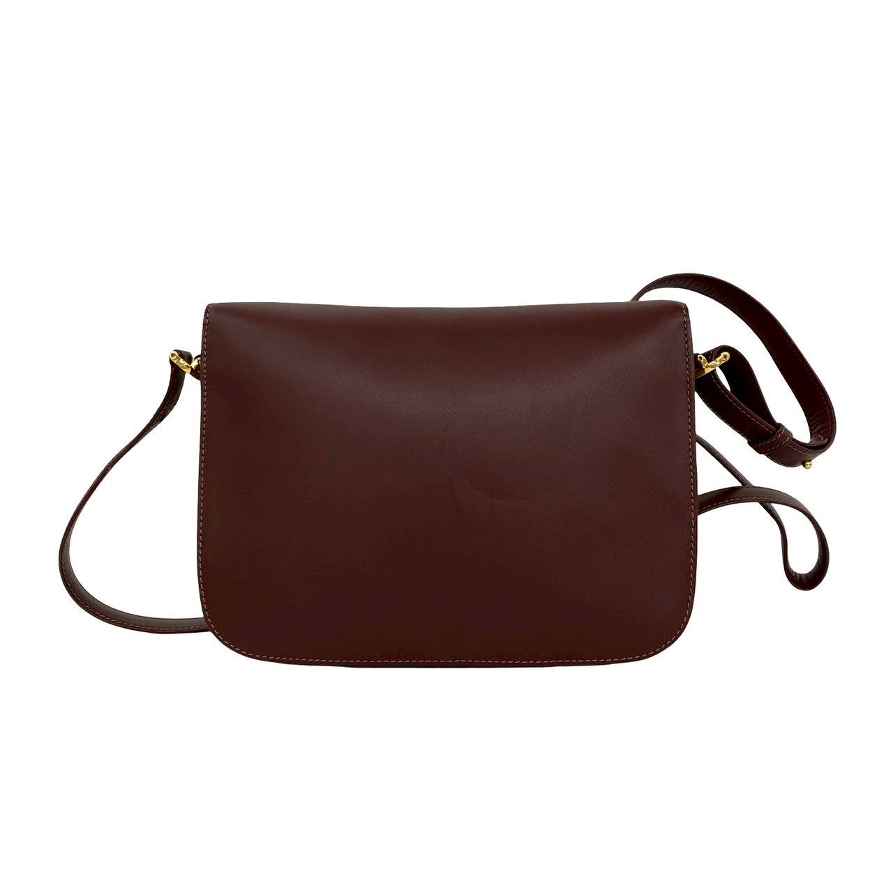 Cartier Vintage Must Line Leather Shoulder Bag Pochette Wine Red Bordeaux — view 3