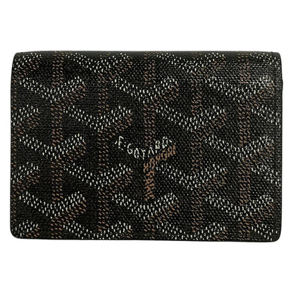 Goyard Business Card Holder Black White Brown